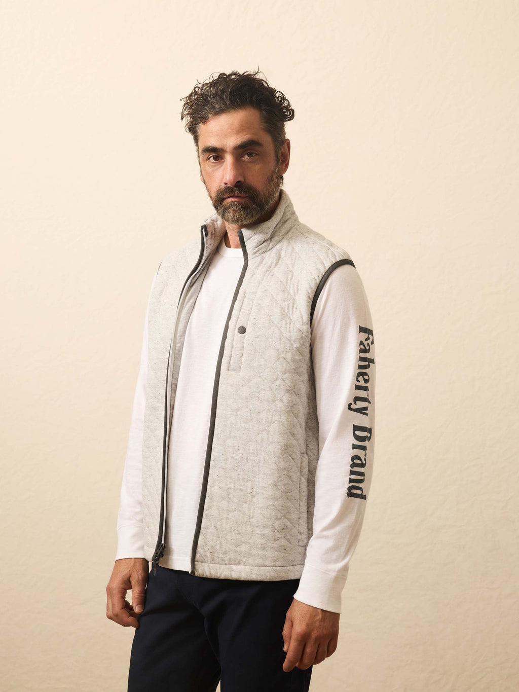 Epic Quilted Fleece Vest - Ivory Peak Heather