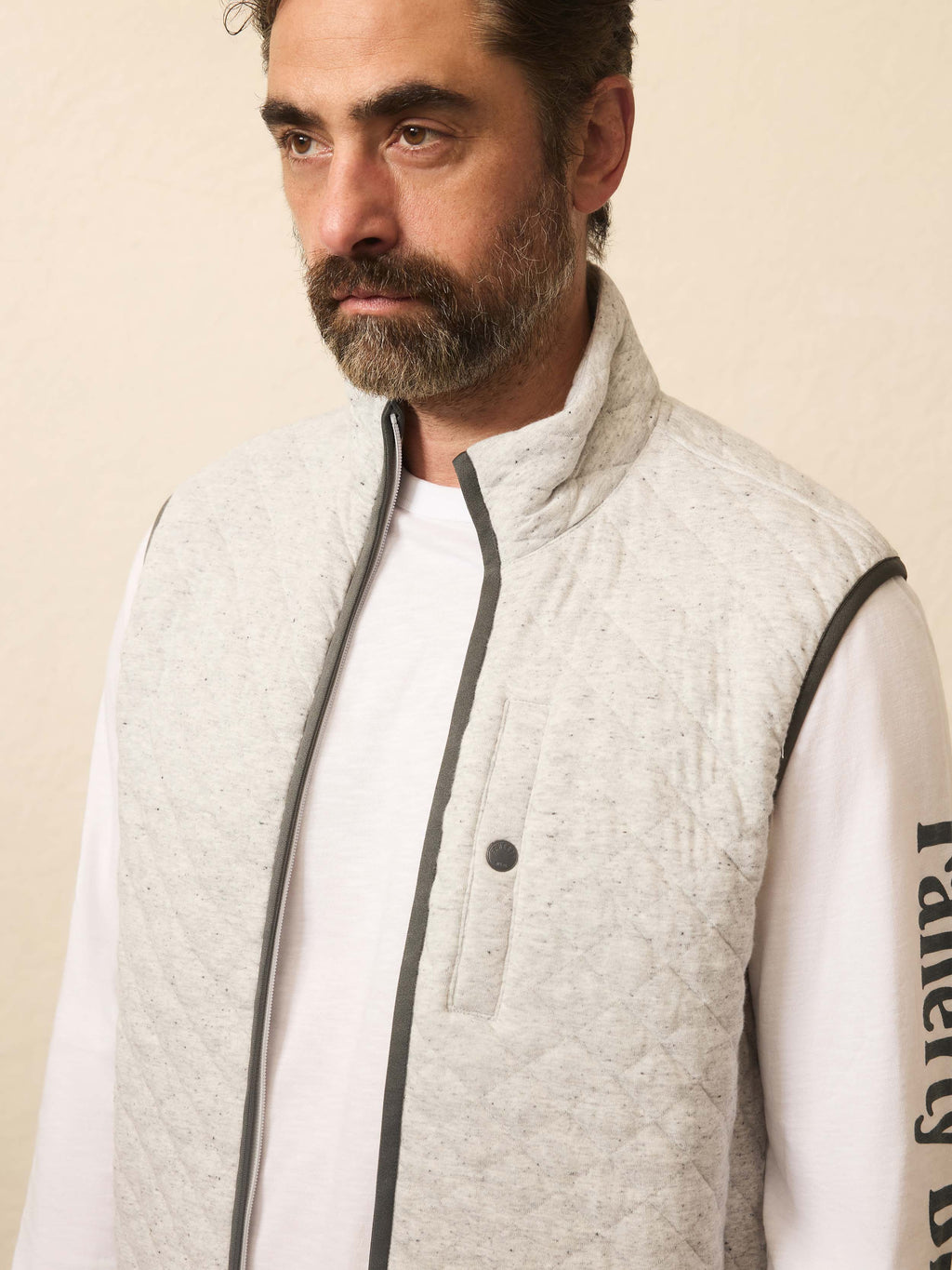 Epic Quilted Fleece Vest - Ivory Peak Heather