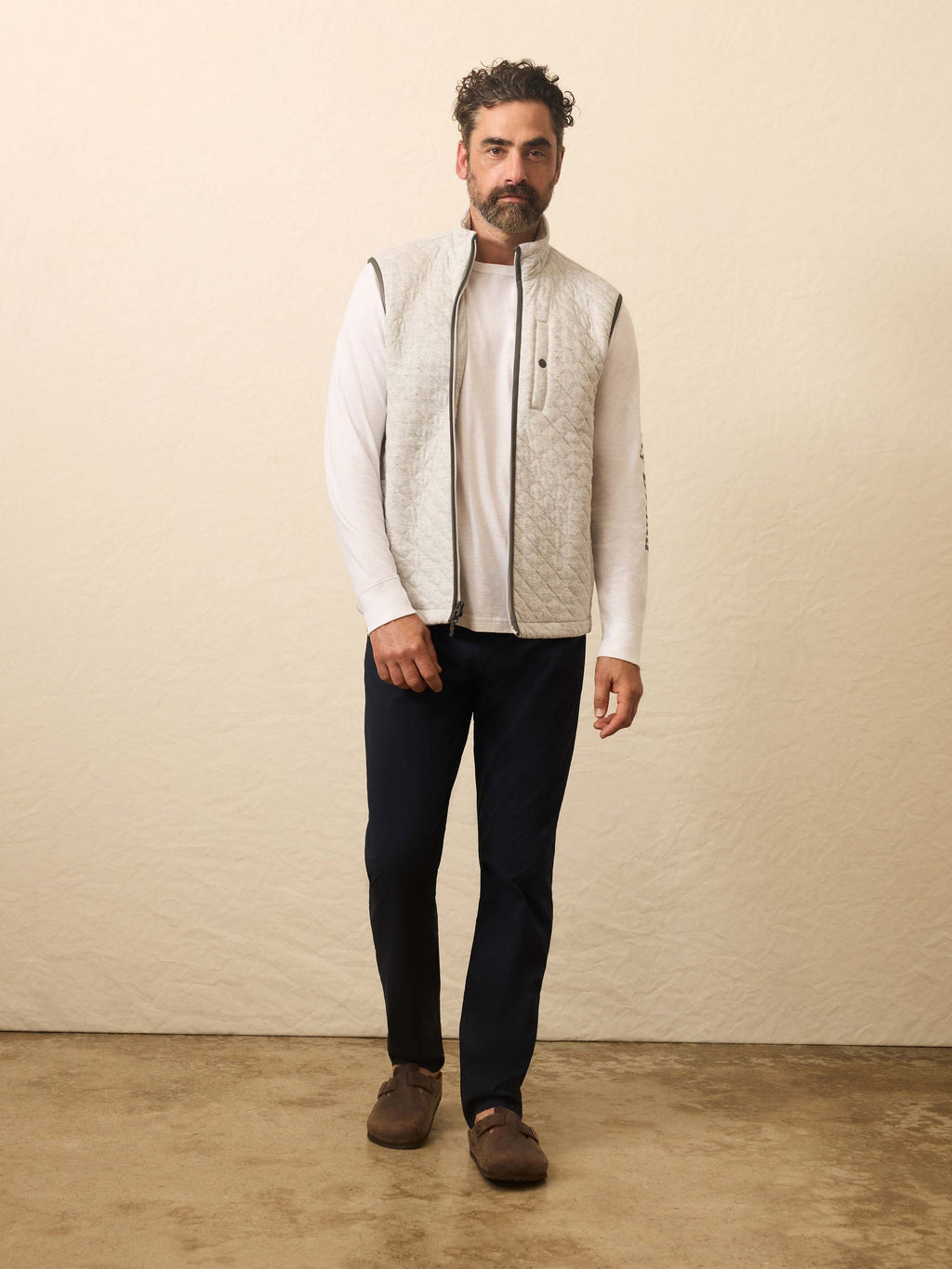 Epic Quilted Fleece Vest - Ivory Peak Heather