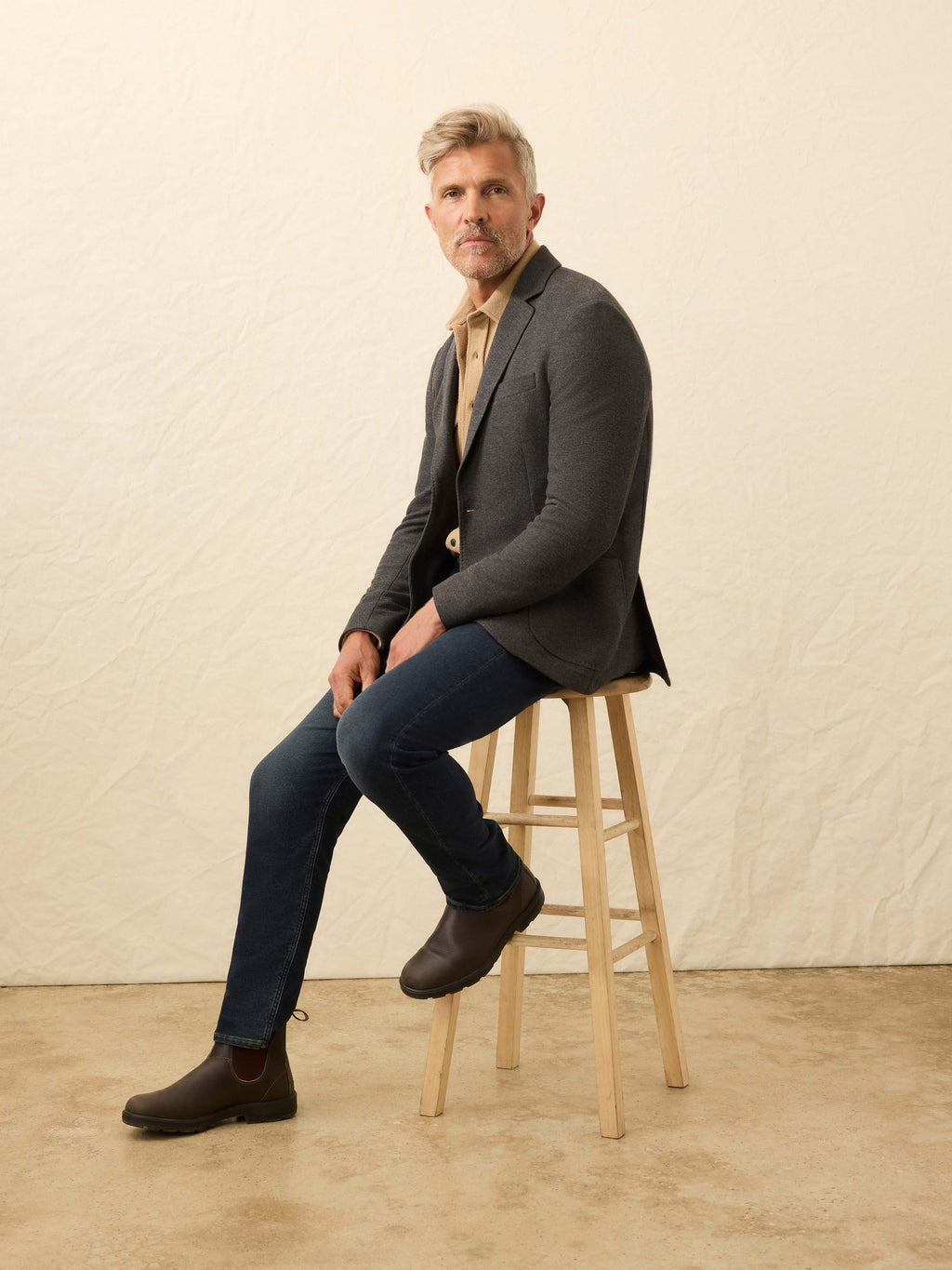 Knit Blazer - Charcoal Cliff