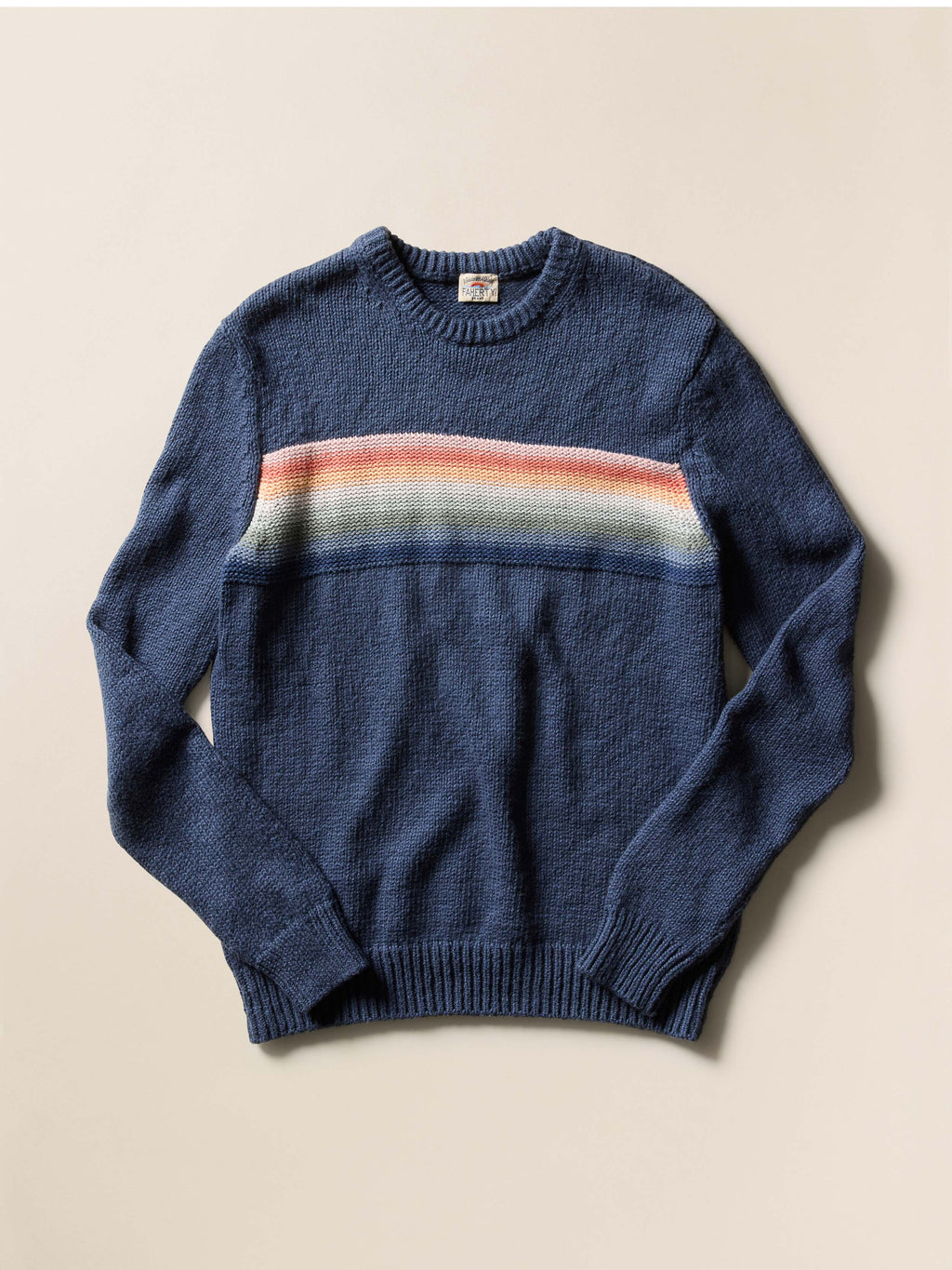 Heirloom Crewneck Sweater - Navy Lake Torch Stripe