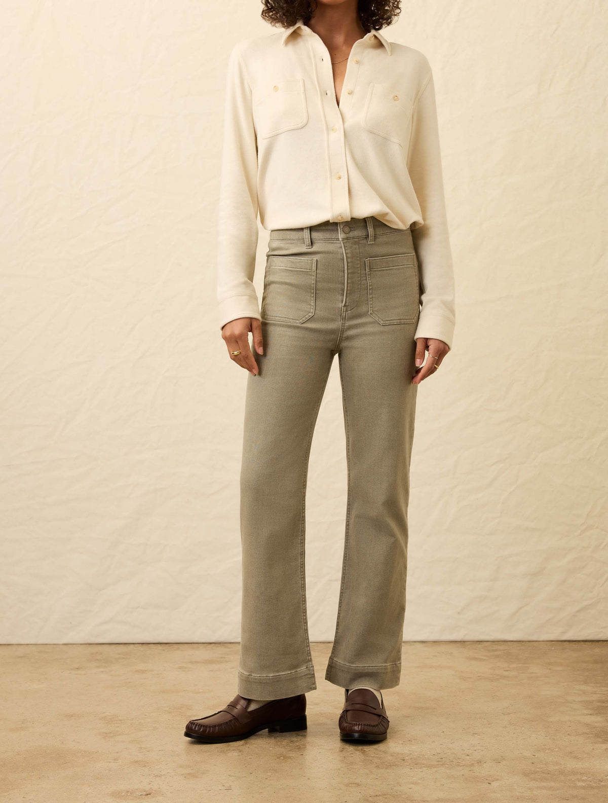 Stretch Terry Patch Pocket Ankle Pant - Coastal Sage