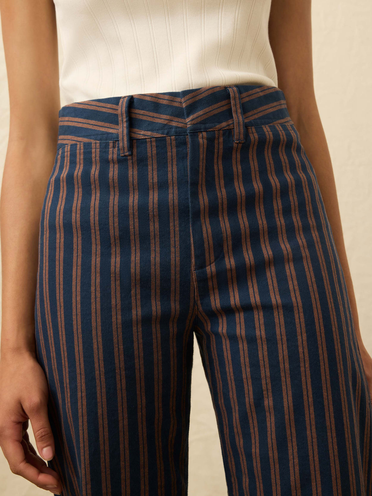 Twill Tide Slim Straight Pant - Midnight Shore Stripe