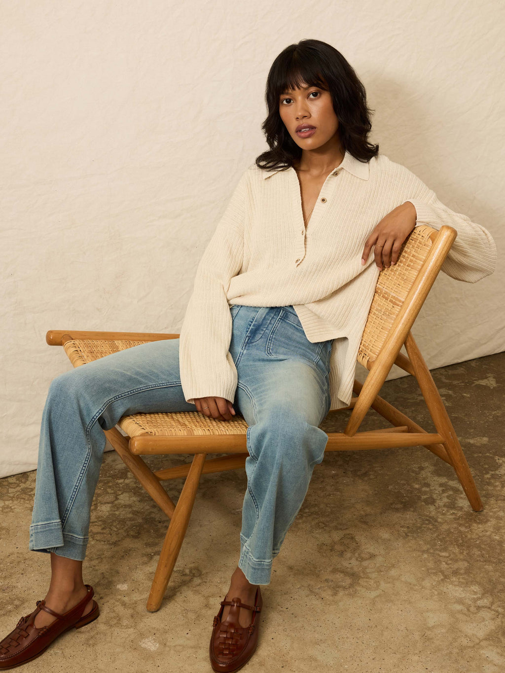 Miramar Linen Relaxed Polo - Summer Sand