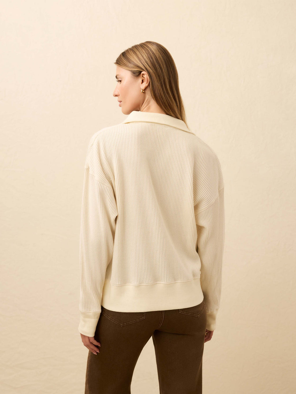 Apres Waffle Henley - Coastal Cream