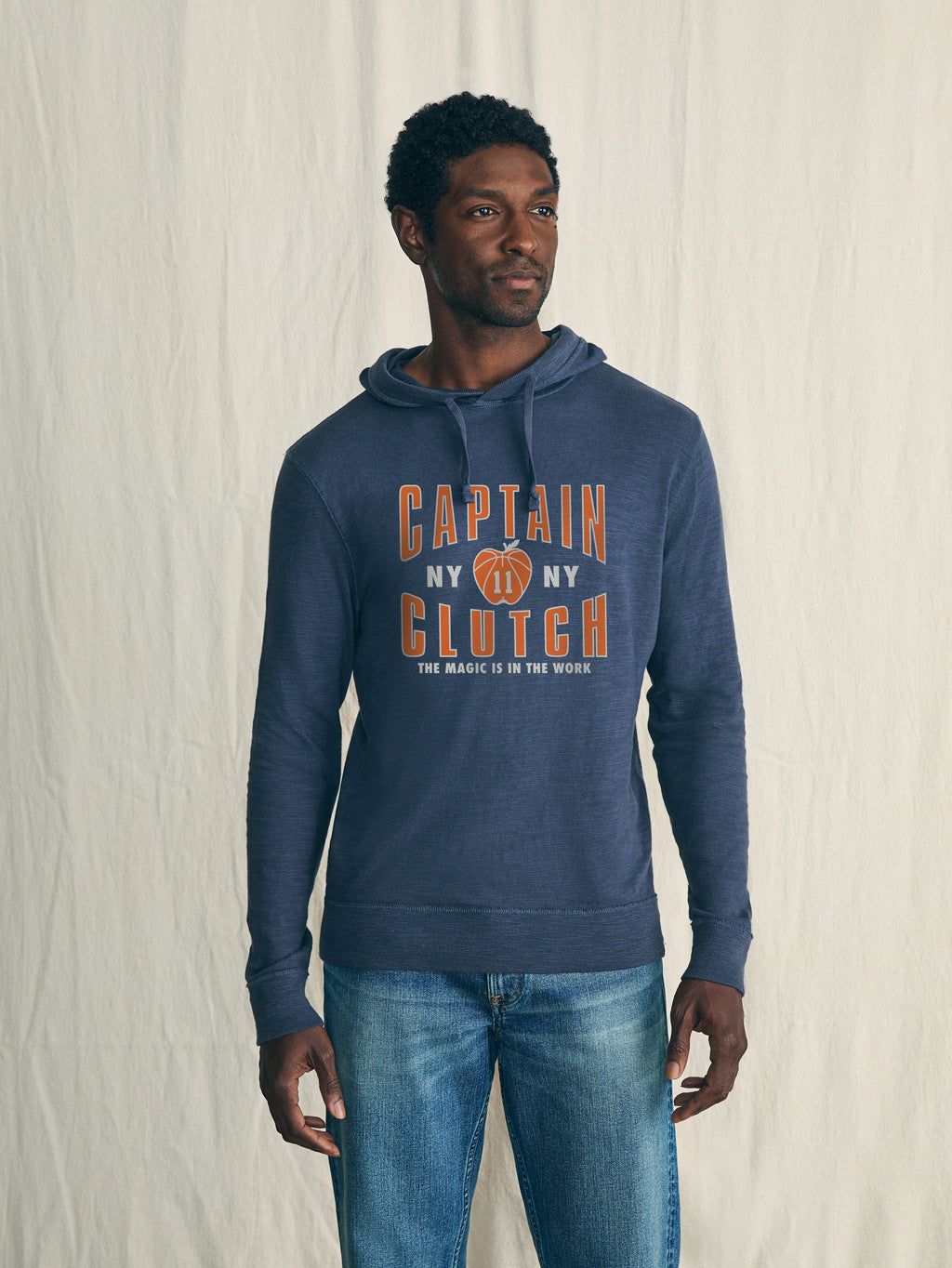 Jalen Brunson Captain Clutch Sunwashed Slub Hoodie - Blue Nights