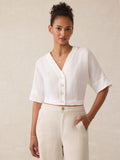 Palma Linen Avery Top - White