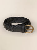 Downtown Braided Leather Belt - Black