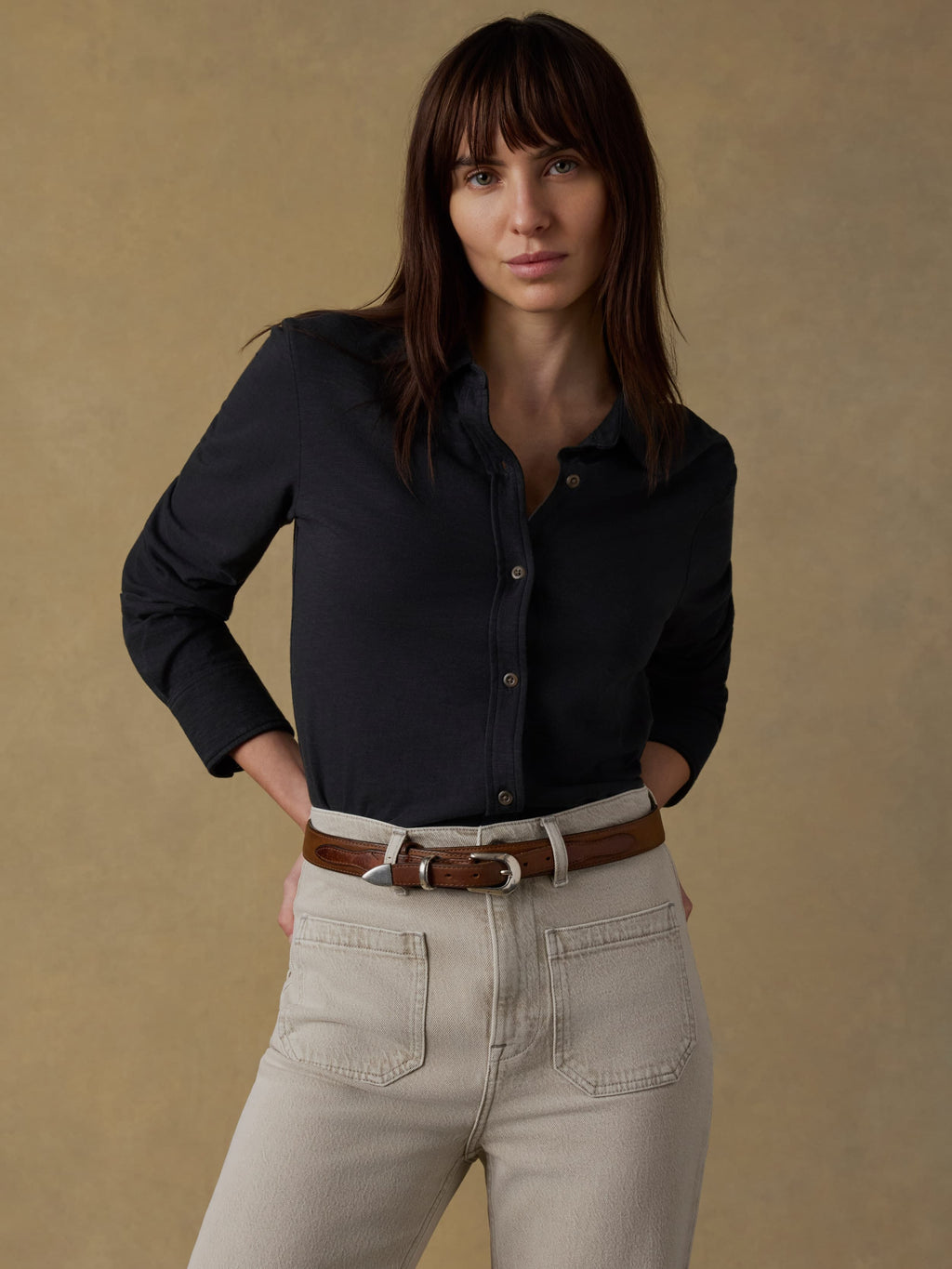 Sunwashed Knit Shirt - Washed Black