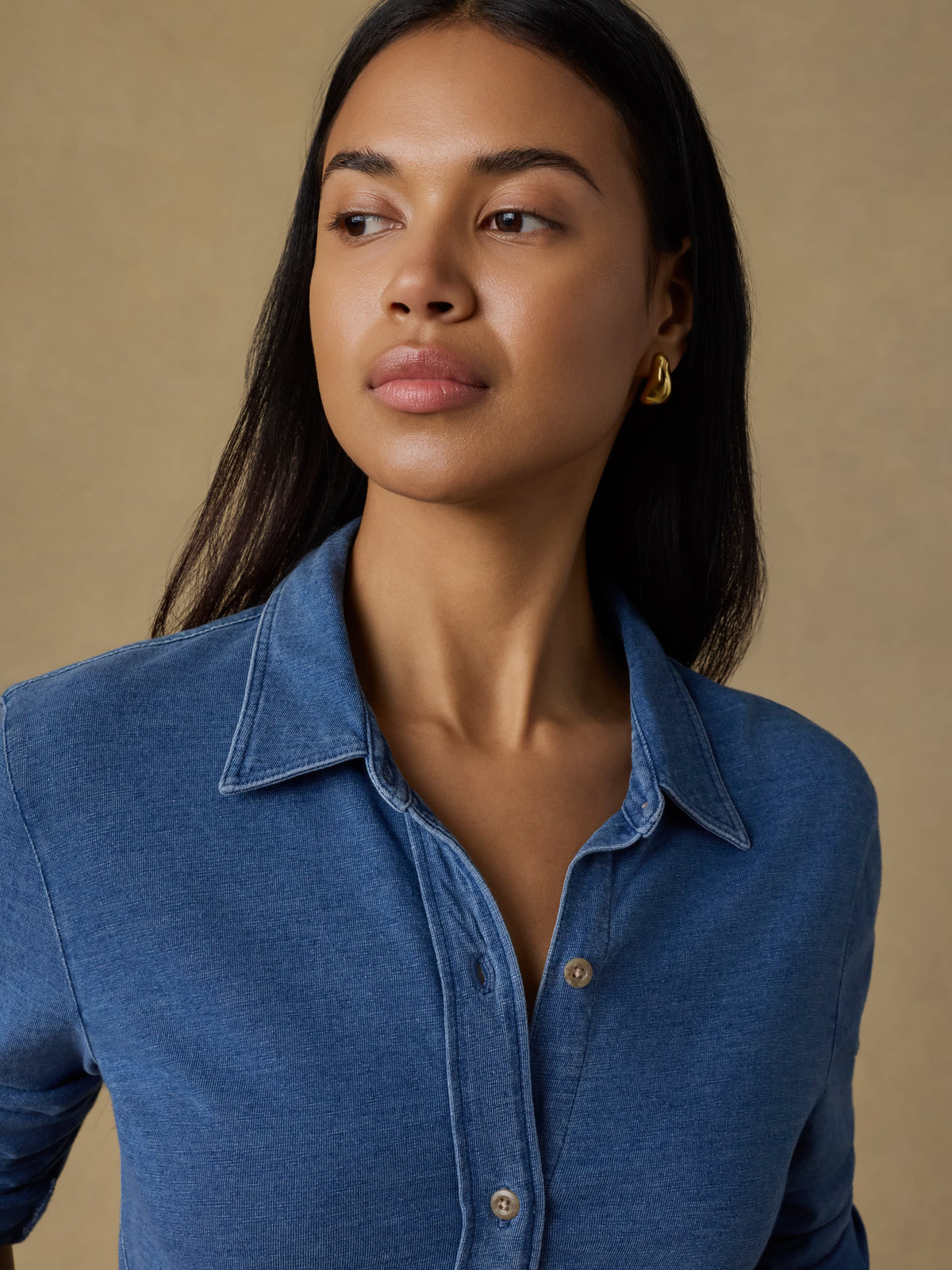 Sunwashed Knit Shirt - Medium Indigo Wash