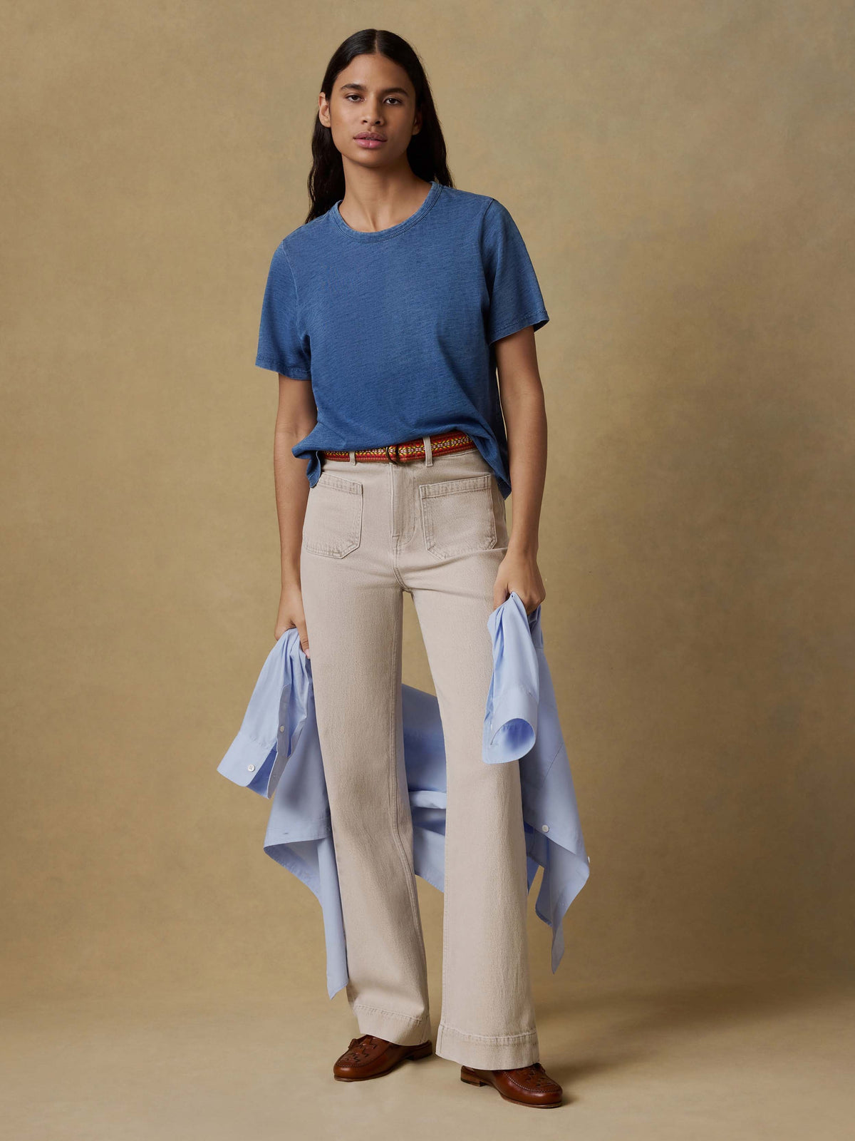 Sunwashed Regenerative Tee - Medium Indigo Wash