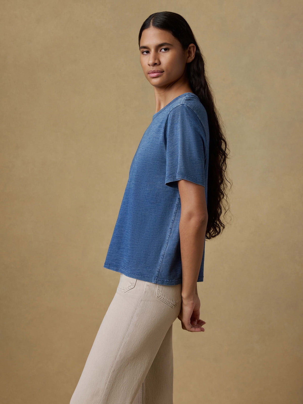 Sunwashed Regenerative Tee - Medium Indigo Wash