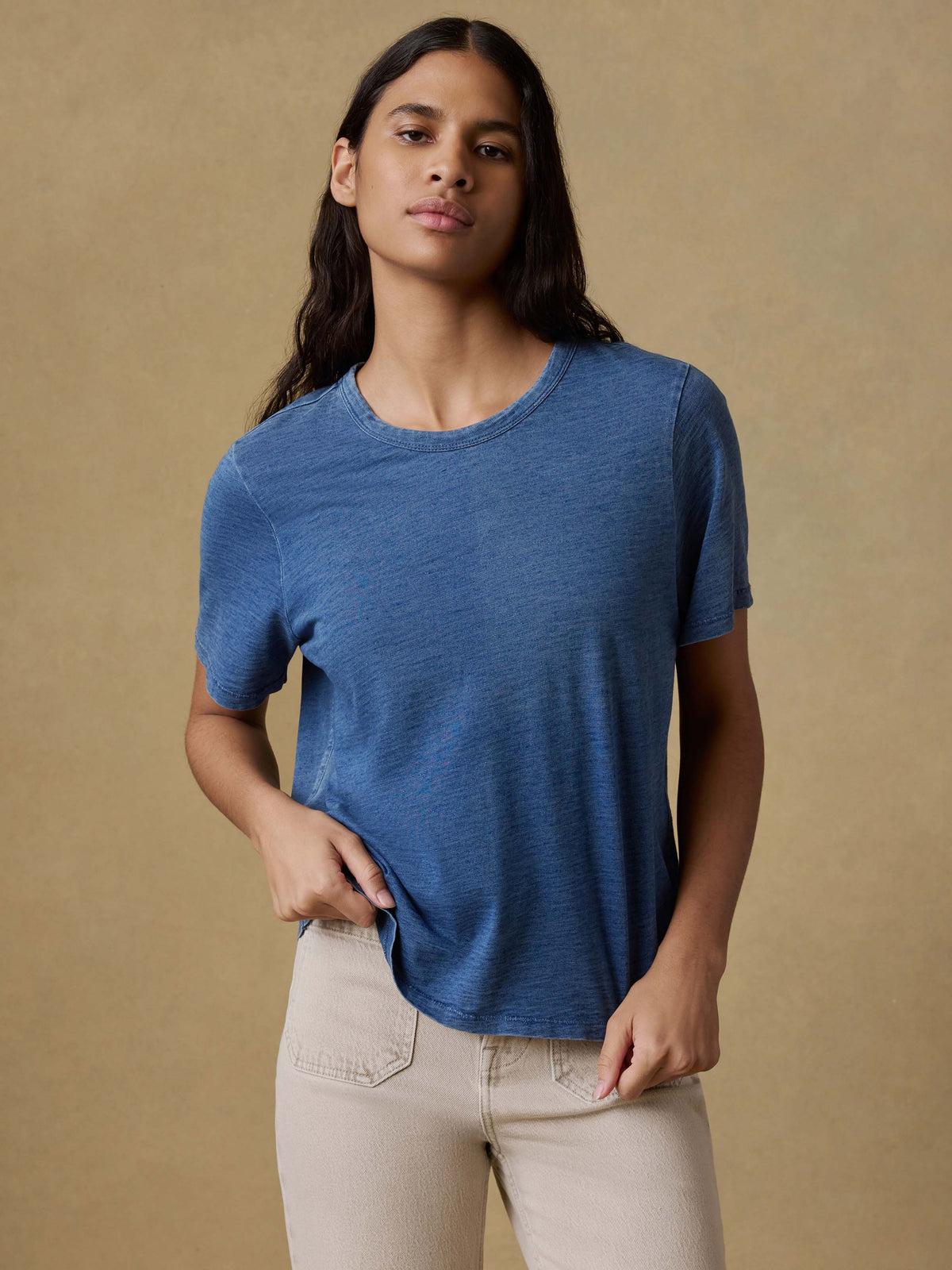 Sunwashed Regenerative Tee - Medium Indigo Wash