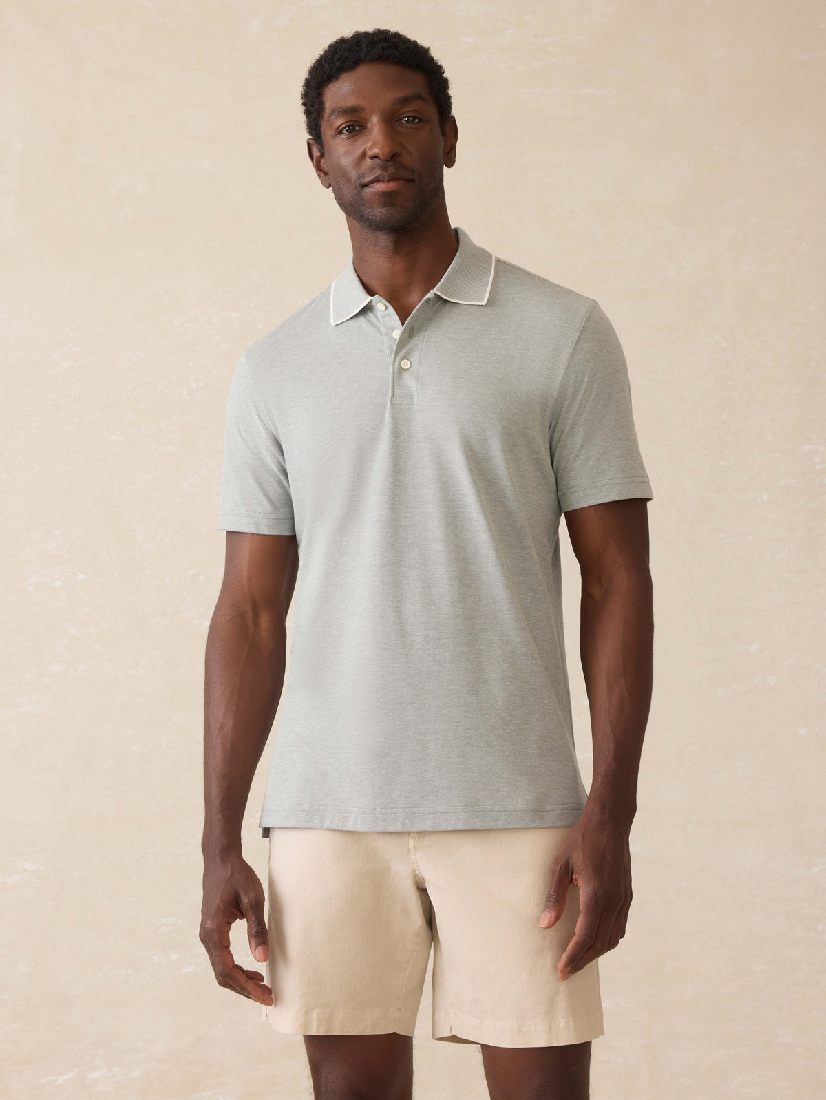 Short-Sleeve Movement™ Pique Polo - Moss Stone Melange