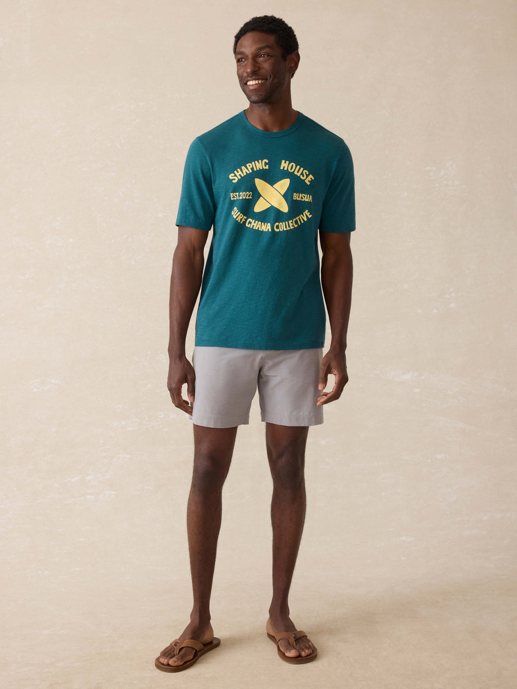 Surf Ghana Short-Sleeve Shaping House Graphic Tee - Agona Green