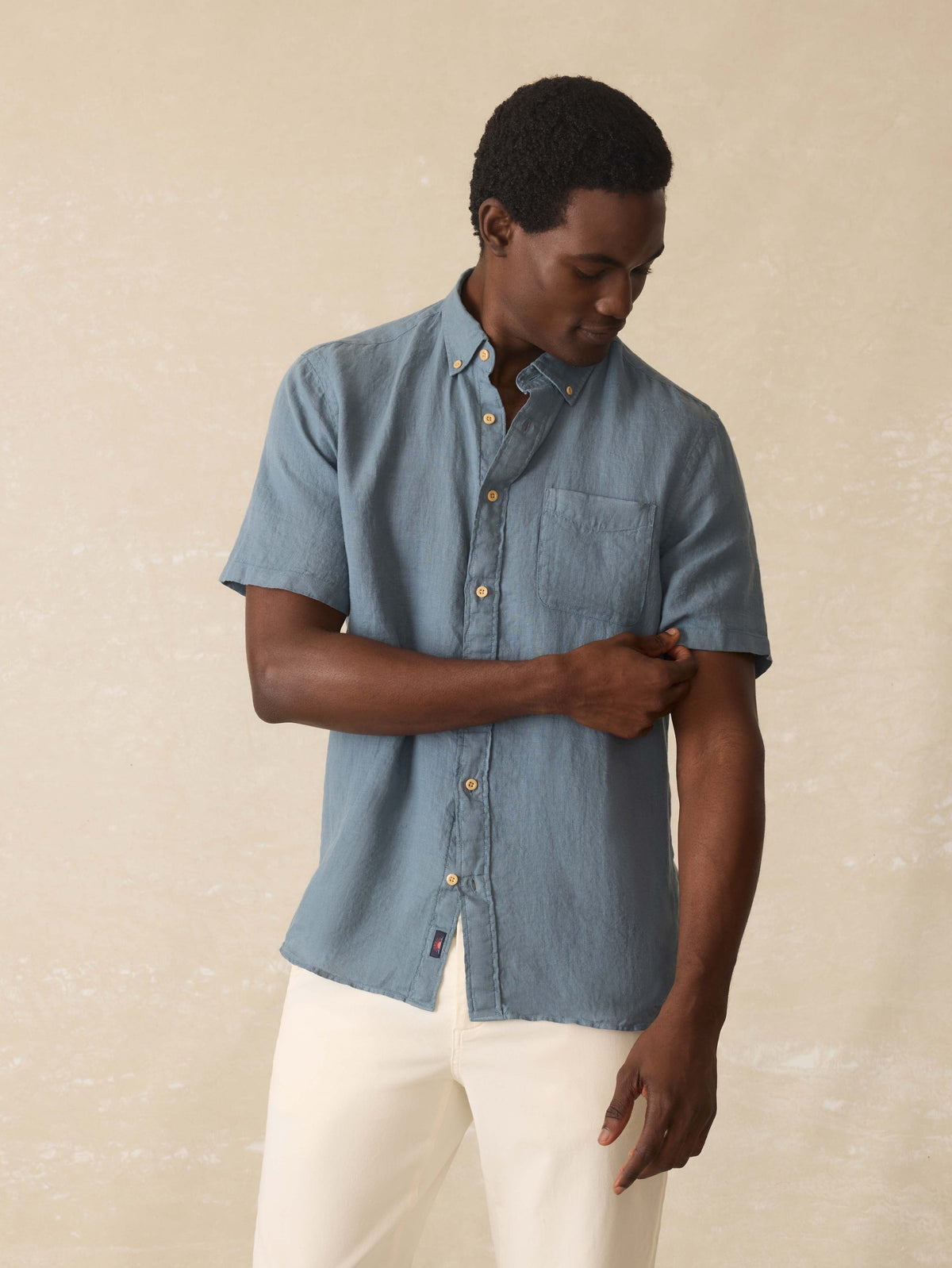 Short-Sleeve Laguna Linen Shirt - Deep Marine