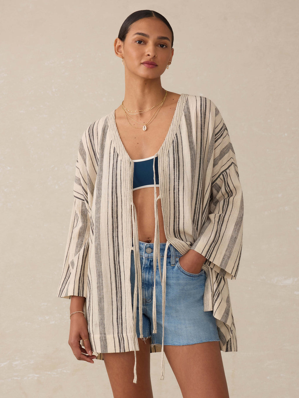 Rip Tide Cover Up - Sandy Mixed Stripe