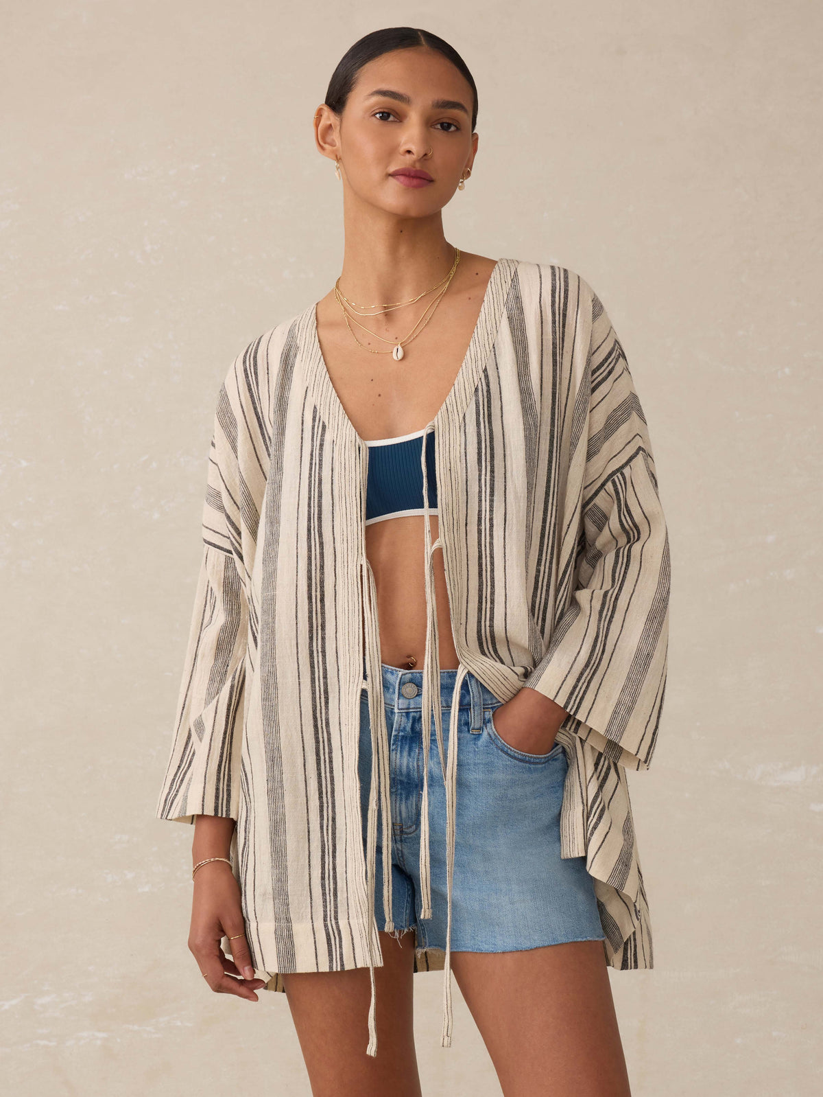 Rip Tide Cover Up - Sandy Mixed Stripe