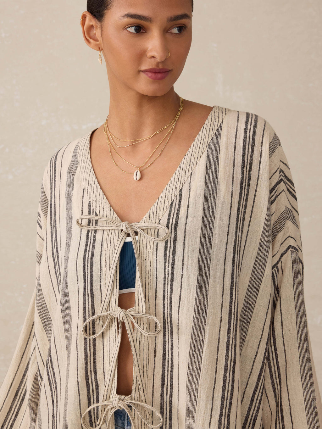 Rip Tide Cover Up - Sandy Mixed Stripe